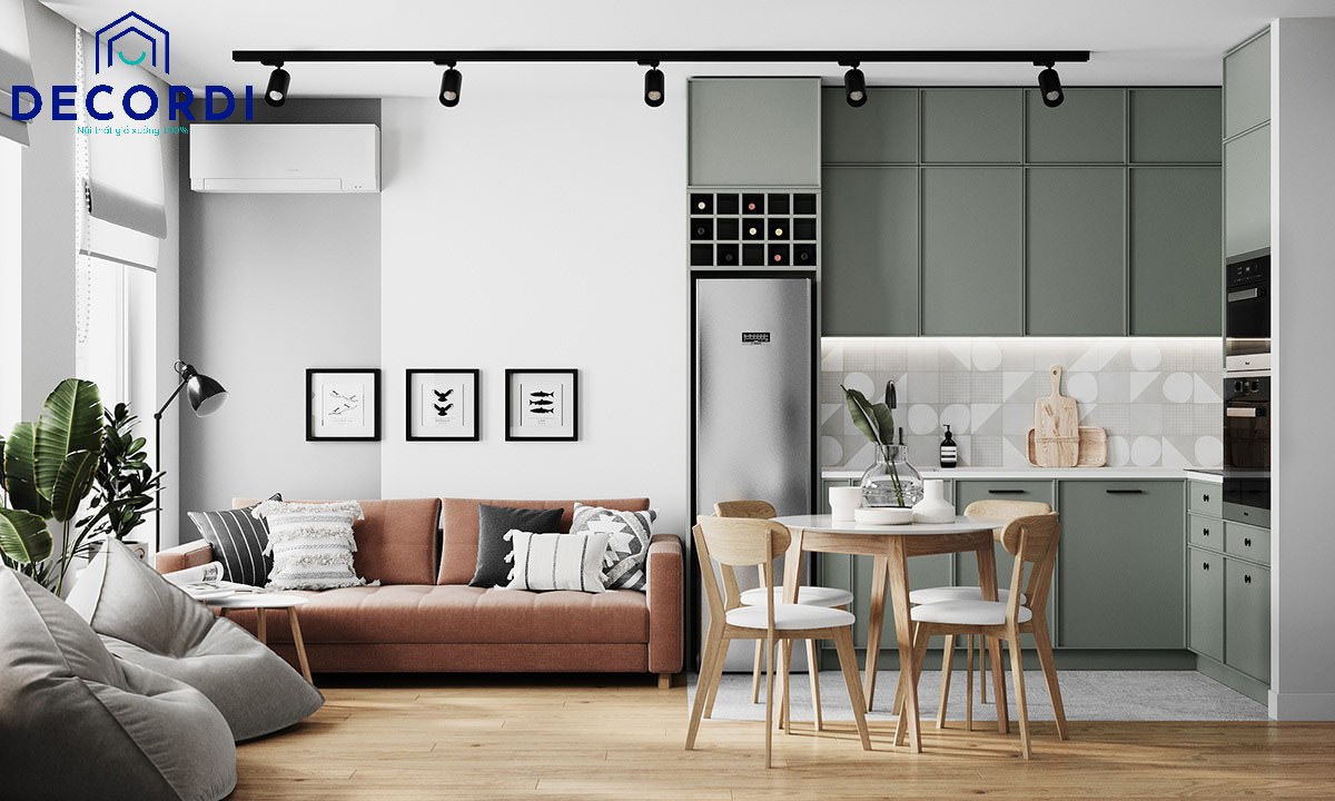 Top 7+ mẫu thiết kế nội thất chung cư 45m2 hiện đại - tiện nghi 1. Noi that phong khach lien bep 1