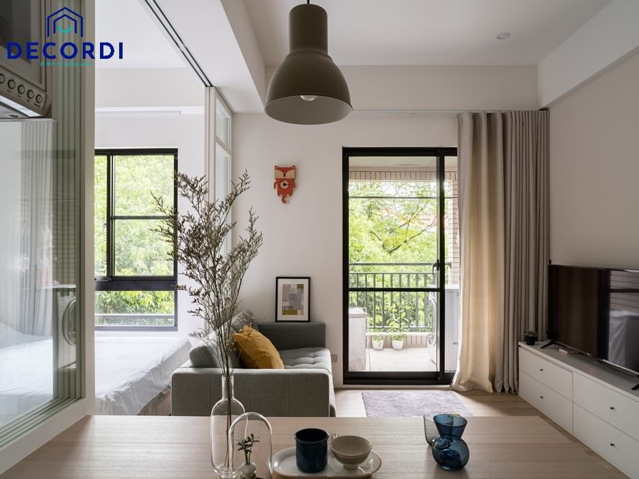 Top 7+ mẫu thiết kế nội thất chung cư 45m2 hiện đại - tiện nghi 1. Thiet ke phong khach bep 1