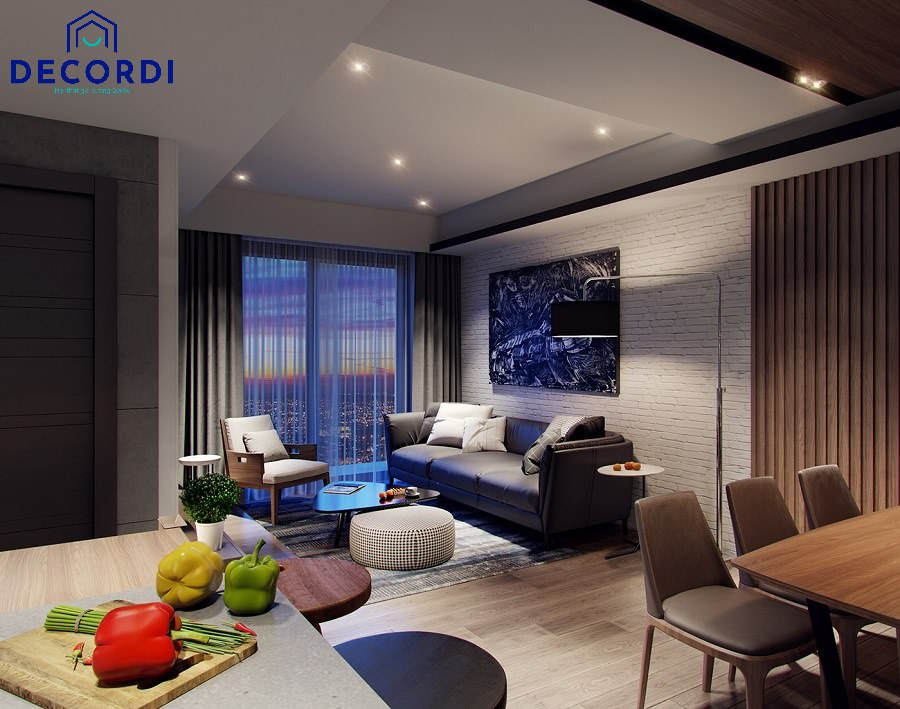 Báo giá 30+ Mẫu nội thất chung cư 60m2 đẹp hiện đại nhất năm 2021 1mau thiet ke noi that phong khach