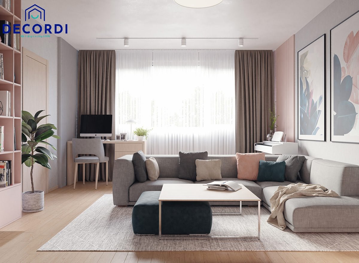 20+ mẫu thiết kế nội thất chung cư 70m2 tối ưu chi phí, không gian 2. Toi uu anh sang tu nhien cho phong khach 2