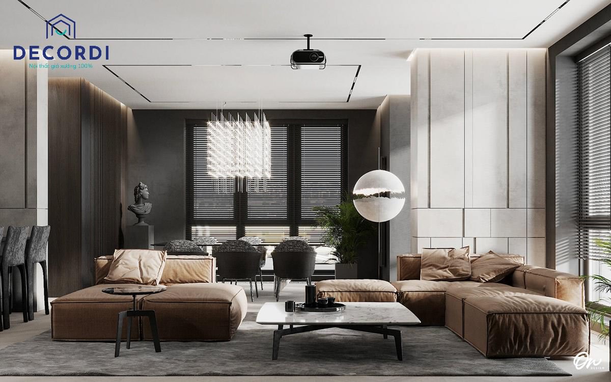 Những mẫu thiết kế nội thất căn hộ chung cư 70m2 đẹp sang trọng nhất 2phong khach co dien tich lon