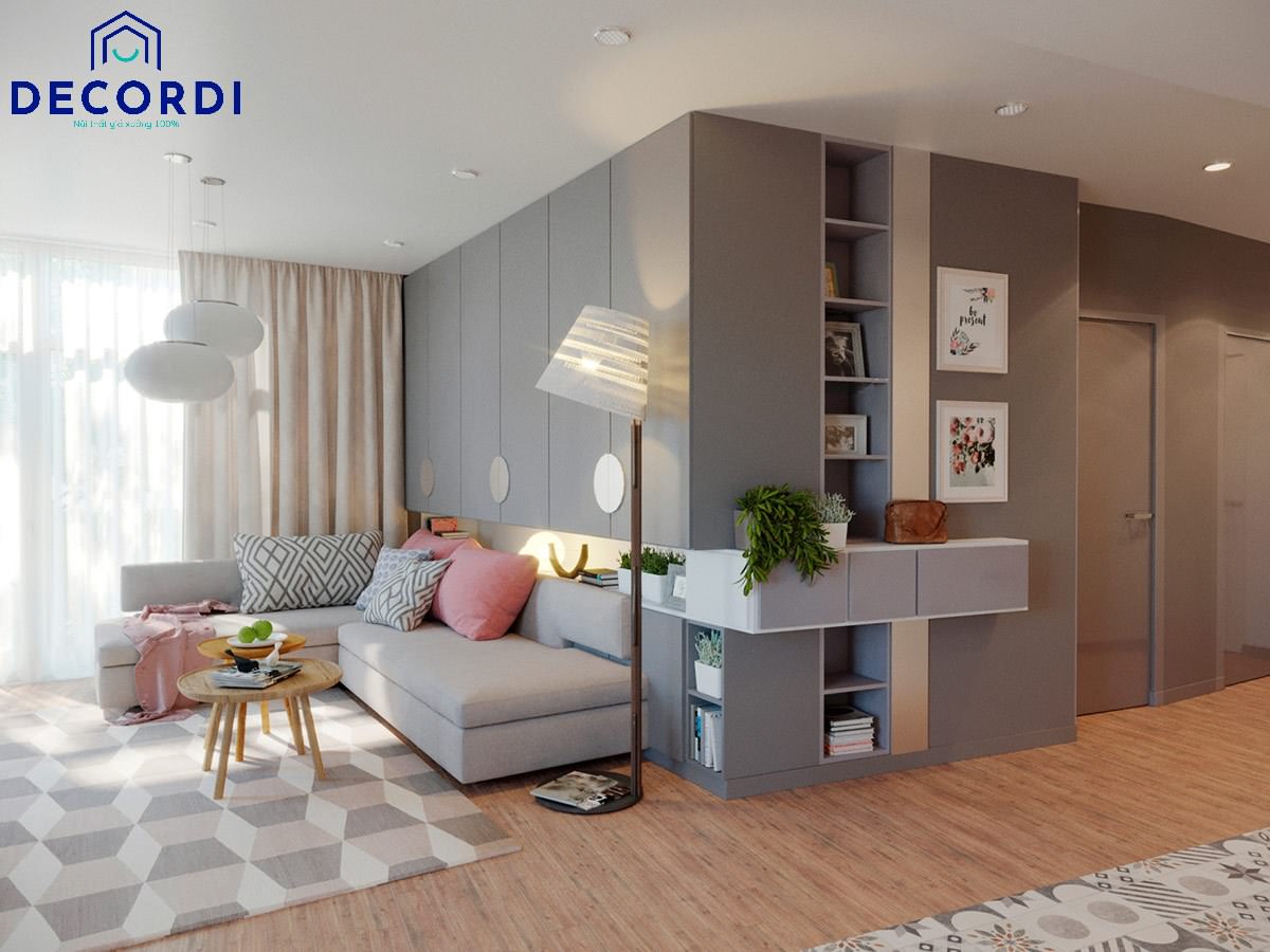 Báo giá 30+ Mẫu nội thất chung cư 60m2 đẹp hiện đại nhất năm 2021 3 tu ke trang tri phong khach