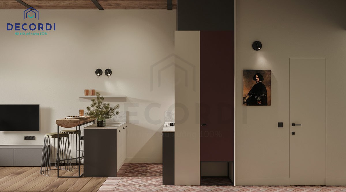 Top 5+ mẫu thiết kế nội thất chung cư 55m2 đẹp - hiện đại 3. Khu vuc bep nho gon 1