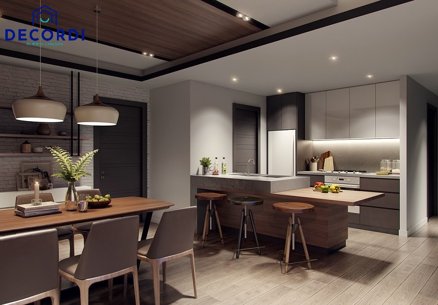 Báo giá 30+ Mẫu nội thất chung cư 60m2 đẹp hiện đại nhất năm 2021 4 phong khach lien bep dep 1