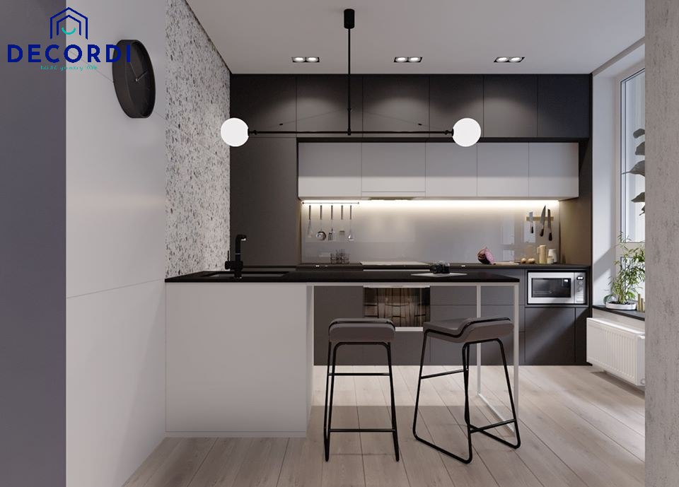 Top 7+ mẫu thiết kế nội thất chung cư 45m2 hiện đại - tiện nghi 4. Nha bep nho don gian 2