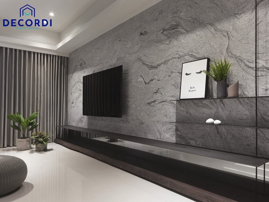 20+ mẫu thiết kế nội thất căn hộ 2 phòng ngủ đẹp, hiện đại nhất | Dự toán thi công 4. Op tuong phong khach da tu nhien