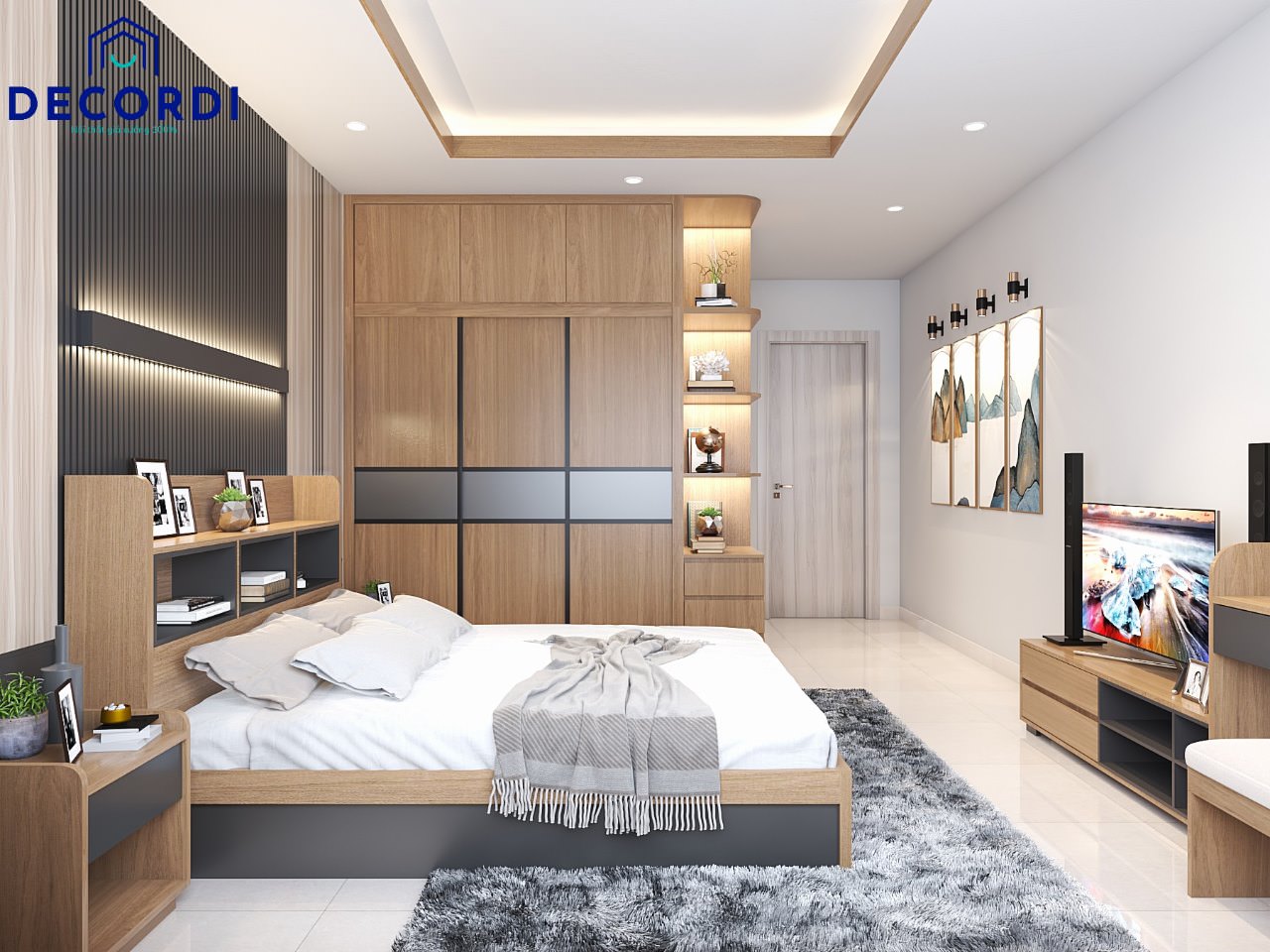 Thiết kế bộ phòng ngủ master cao cấp với chất liệu gỗ cao cấp
