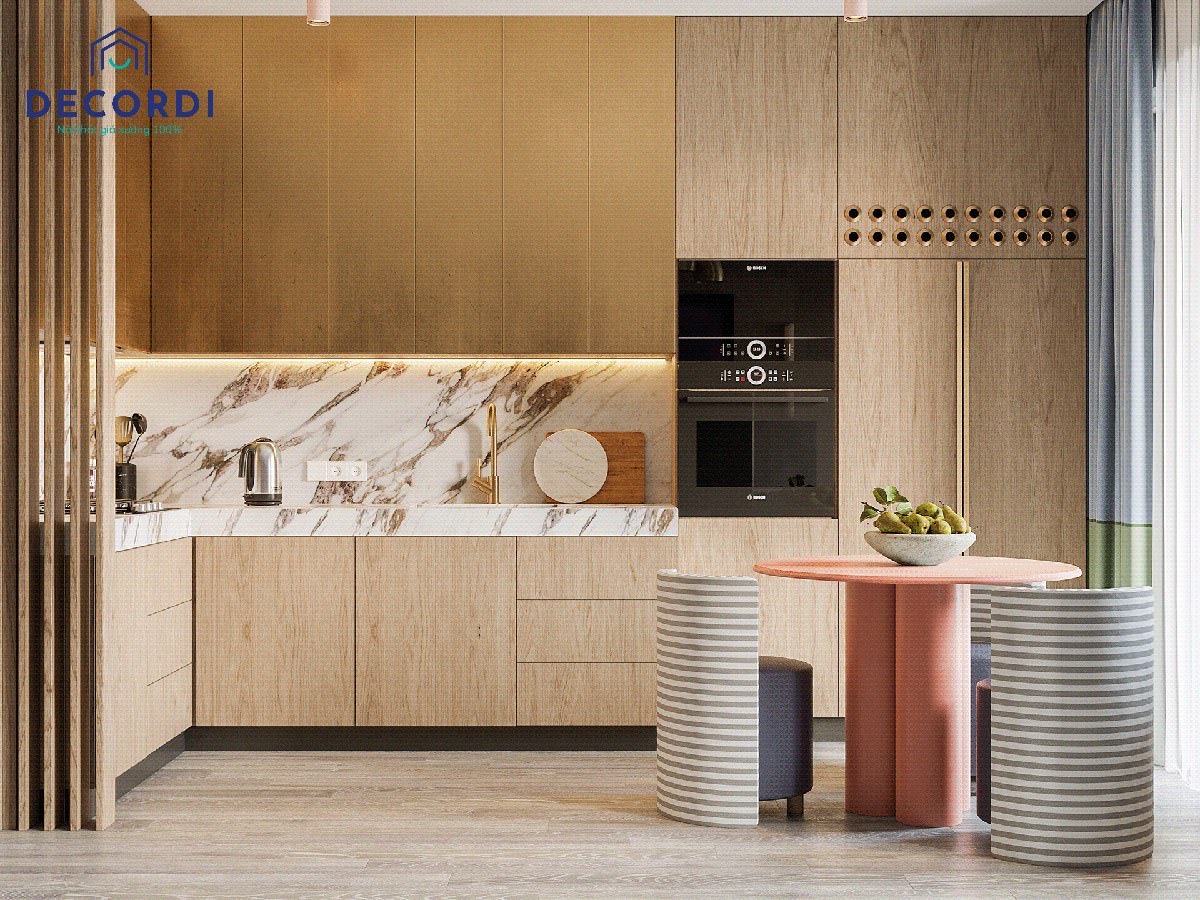 Tổng hợp mẫu thiết kế nội thất chung cư 68m2 đẹp nhất 2021 5 thiet ke noi that phong bep