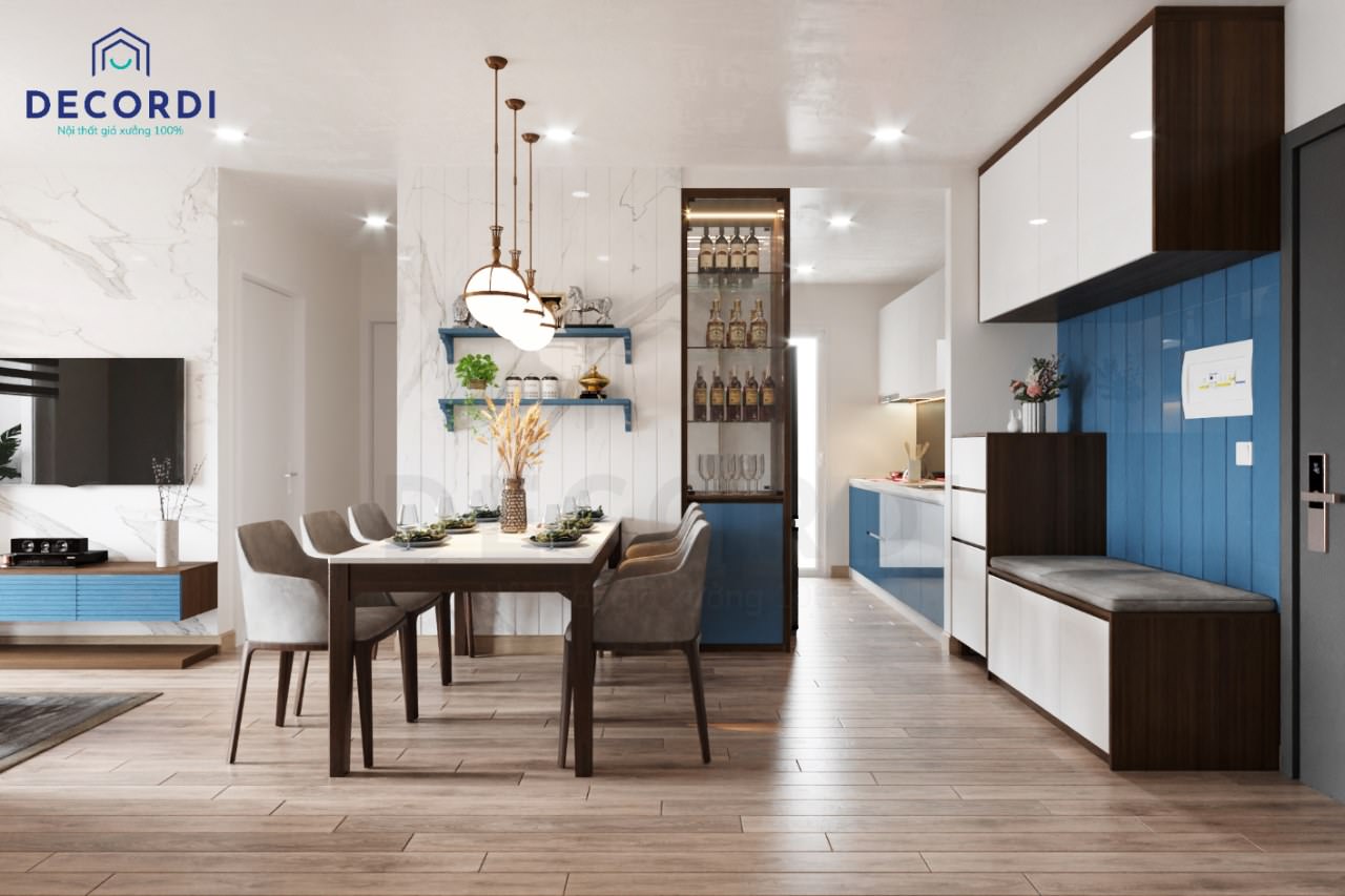 Thiết kế nội thất nhà bếp chung cư với cách bố trí song song tăng không gian lưu trữ 