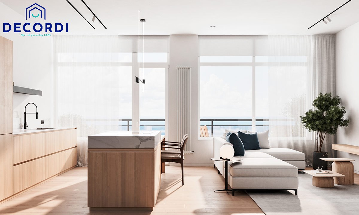 Top 7+ mẫu thiết kế nội thất chung cư 45m2 hiện đại - tiện nghi 6. Cua kinh toi uu anh sang cho can ho 1