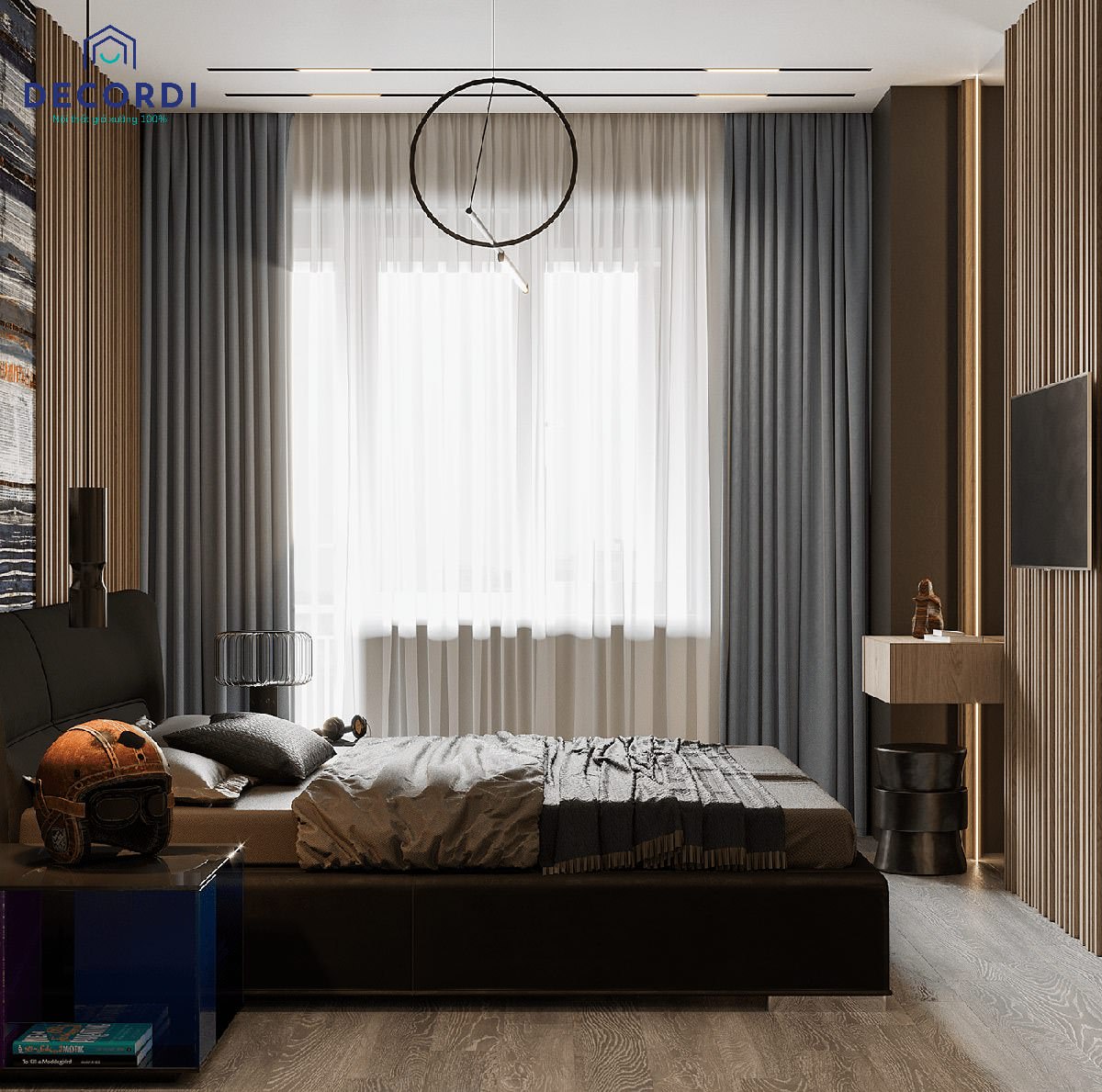 Tổng hợp mẫu thiết kế nội thất chung cư 68m2 đẹp nhất 2021 7 giuong ngu go dep