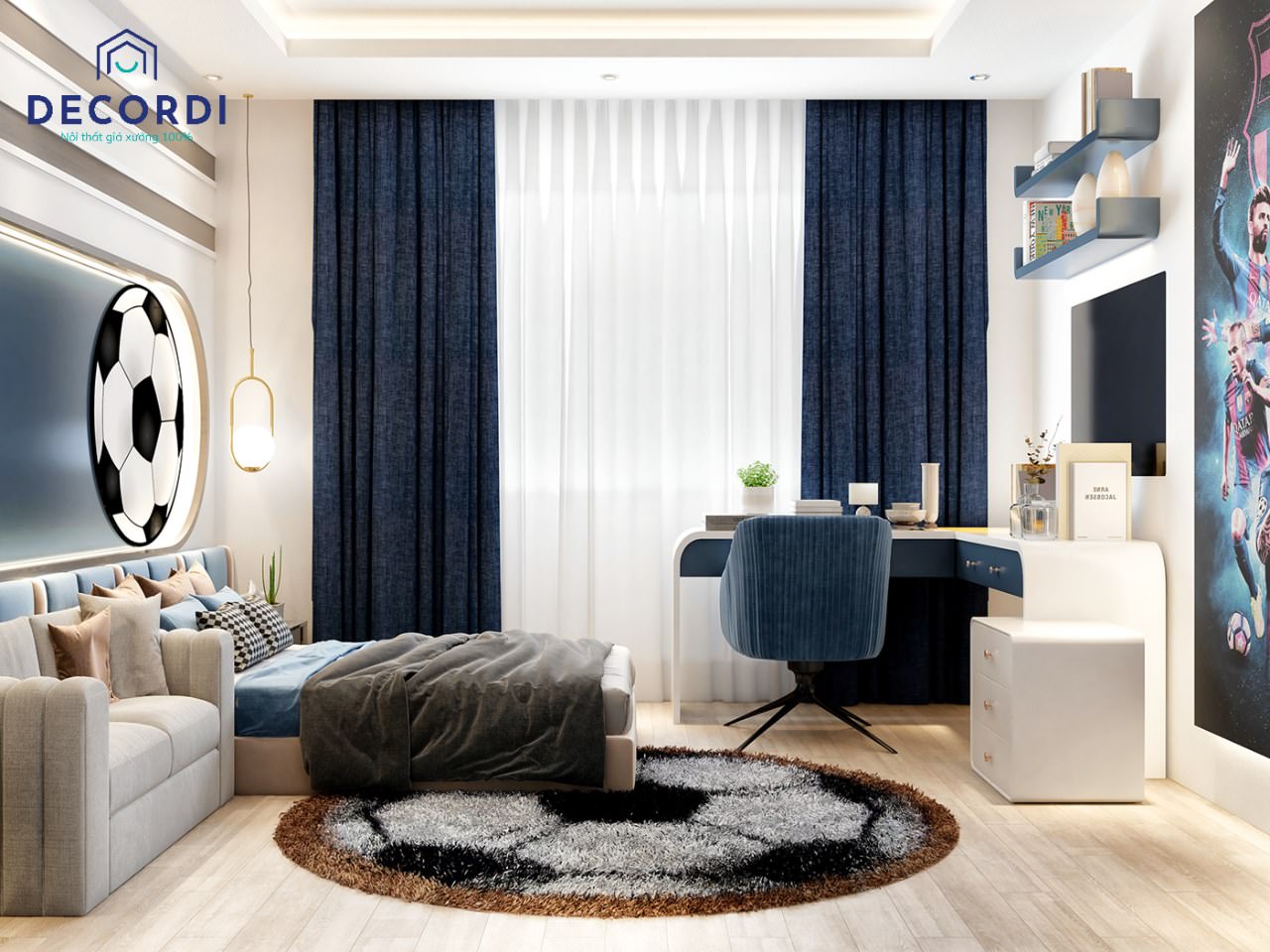 Những mẫu thiết kế nội thất căn hộ chung cư 70m2 đẹp sang trọng nhất 7 khong gian phong ngu nam