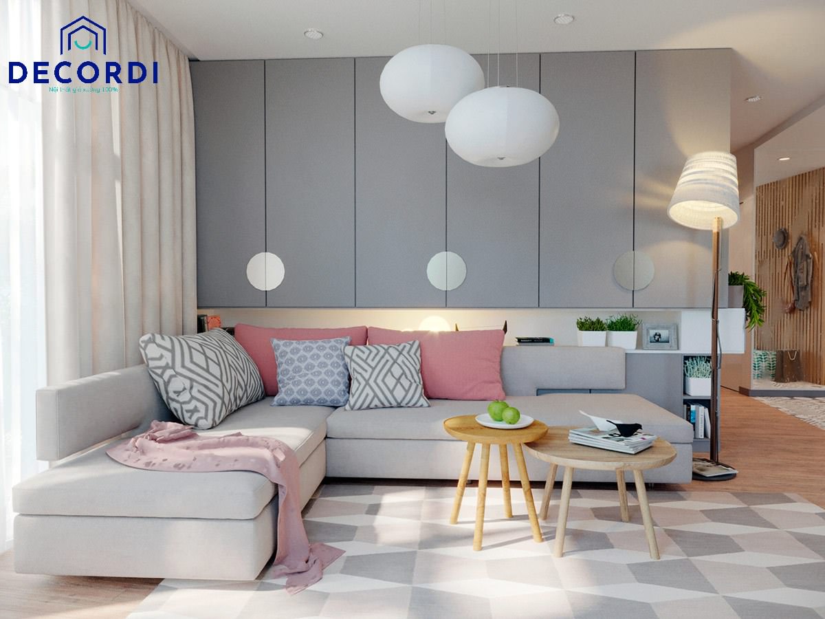Thể hiện phong cách riêng của gia chủ trong cách phối màu sắc ấn tượng khi thiết kế nội thất phòng khách