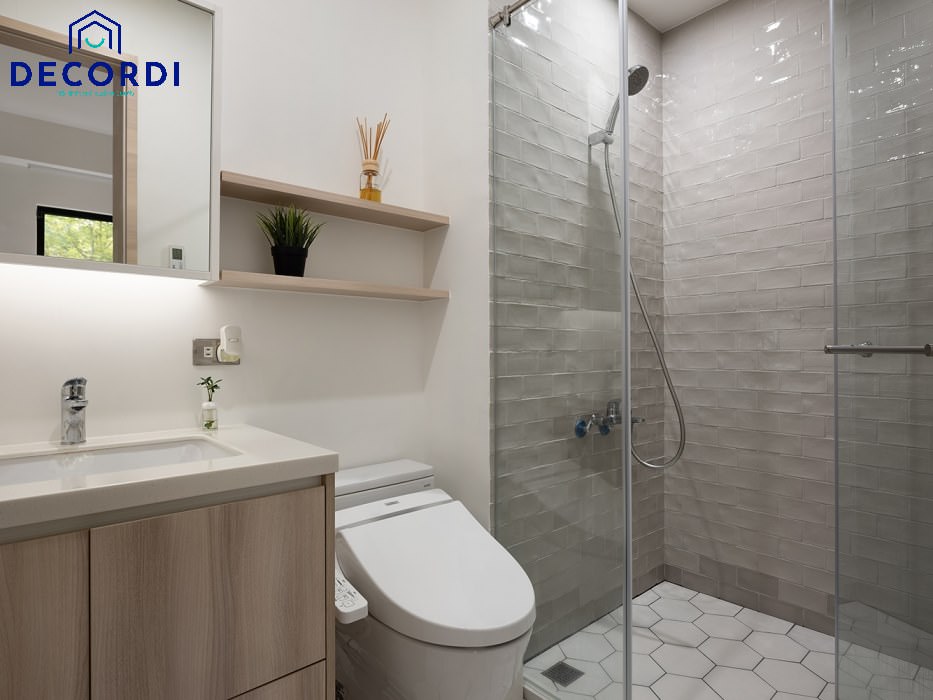 Top 7+ mẫu thiết kế nội thất chung cư 45m2 hiện đại - tiện nghi 8. Nha ve sinh don gian 1
