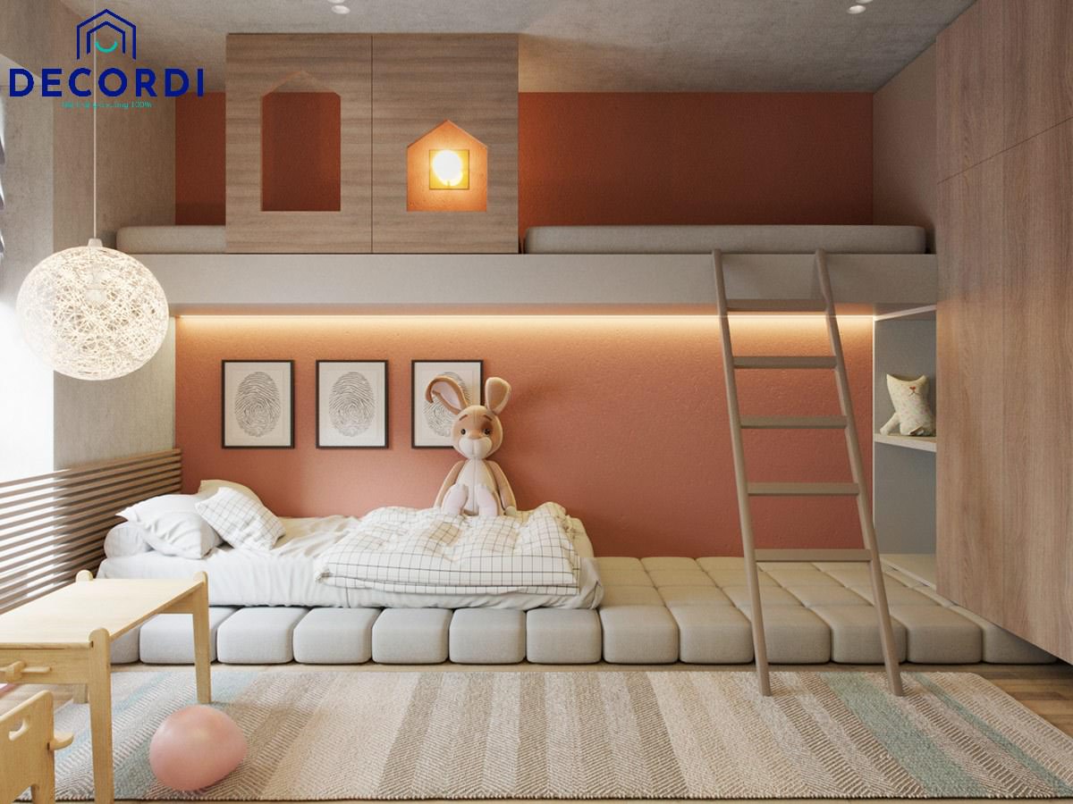 Top 7+ mẫu thiết kế nội thất chung cư 45m2 hiện đại - tiện nghi 8. Noi that phong ngu be de thuong 1