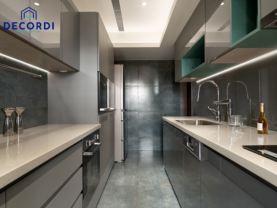 30+ Mẫu thiết kế nội thất chung cư 100m2 đẹp - hiện đại nhất 2021 9. He tu bep chu I don gian