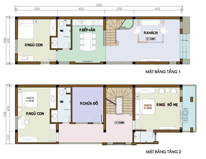 Thiết kế nhà 2 tầng mặt tiền 7m 3 phòng ngủ ở Thanh Hóa | Thiết kế biệt thự 2  tầng - mẫu thiết kế biệt thự - mẫu biệt thự 2 tầng đẹp