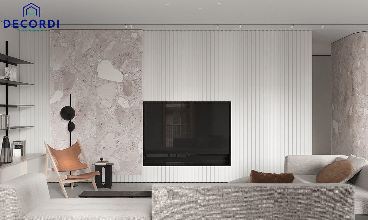 Tivi thiết kế âm tường tiết kiệm không gian phòng khách