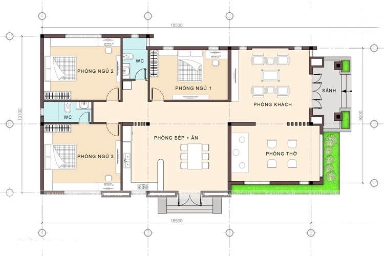 15 mẫu thiết kế nhà cấp 4 mái bằng 2-3 phòng ngủ, nhà đông người nên xây