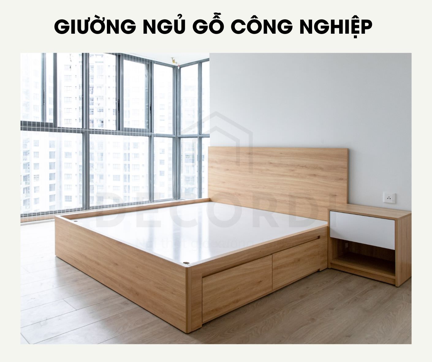 Mẫu giường ngủ gỗ MFD được nhiều gia chủ yêu thích