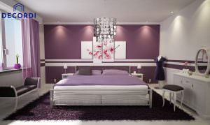 Nội thất phòng ngủ màu tím đẹp