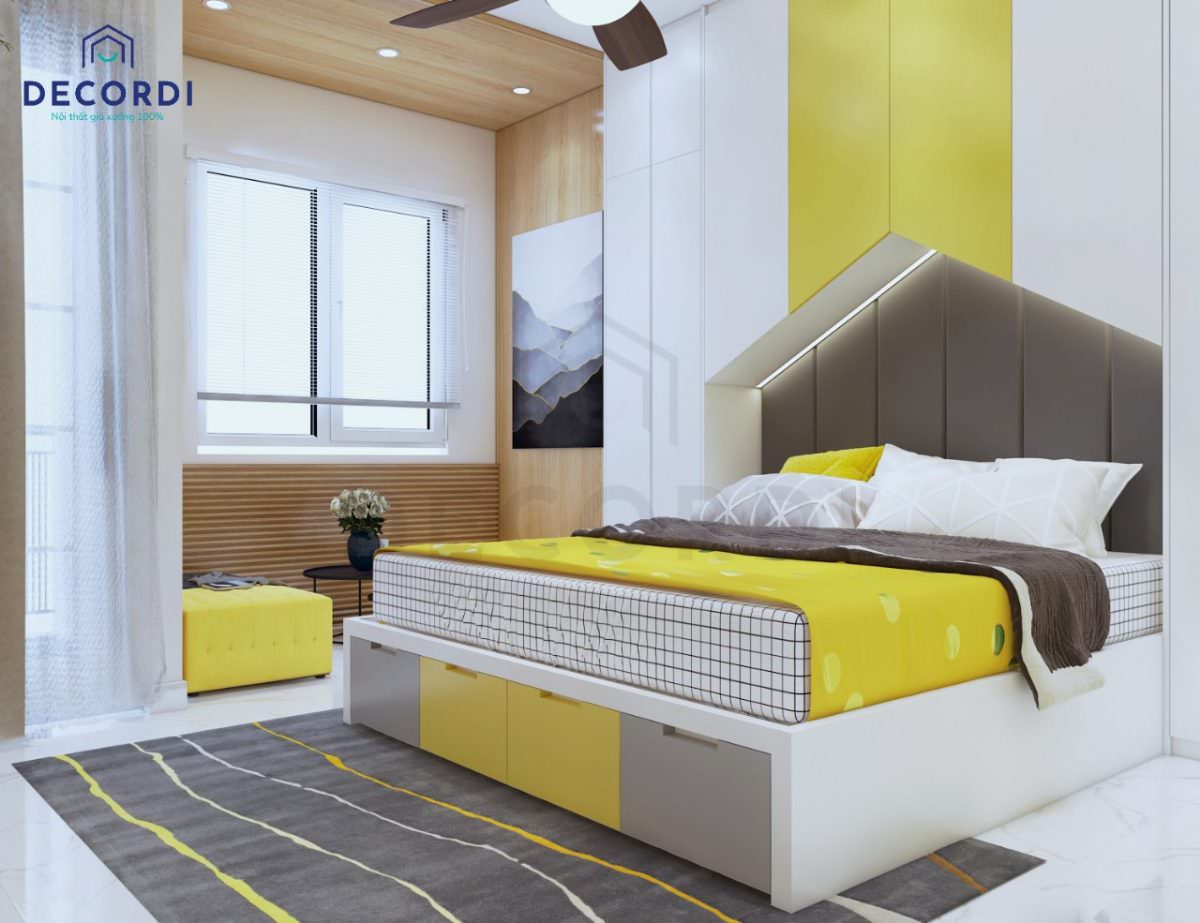 4 nội thất phòng ngủ thông dụng gam màu vàng hiện đại