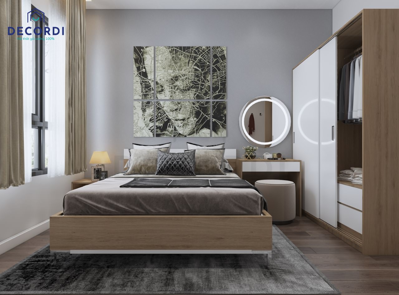 Nội thất phòng ngủ tiện nghi hơn với tủ quần áo gỗ cửa lùa giá rẻ