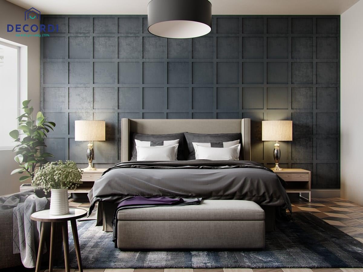 Mẫu trang trí phòng ngủ hiện đại, thời thượng với tone màu lạnh cực chất