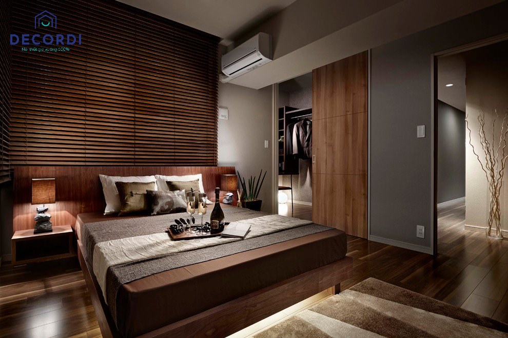 Phòng ngủ sử dụng chất liệu gỗ đẹp
