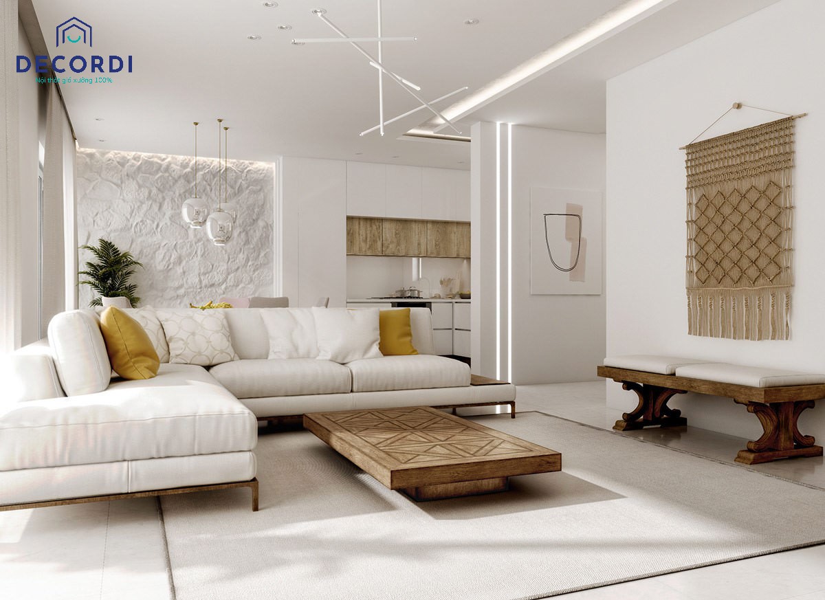 Gam màu trắng chủ đạo trong không gian nội thất theo phong cách mediterranean
