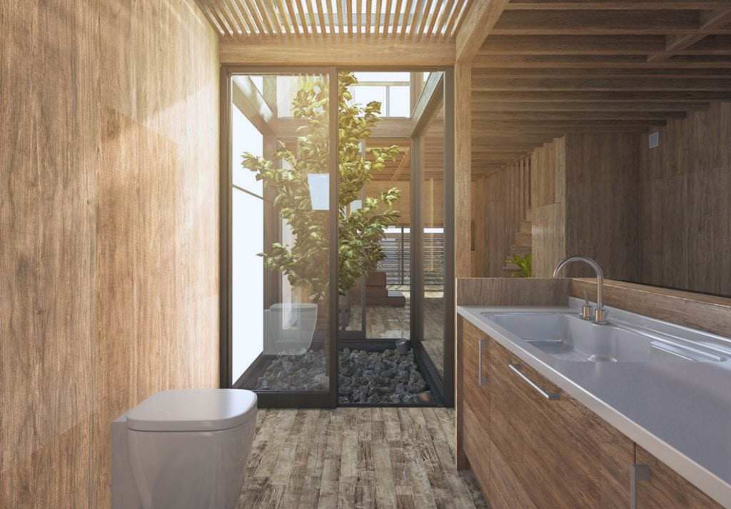 Thiết kế phòng tắm không gian mở kiểu Nhật Bản