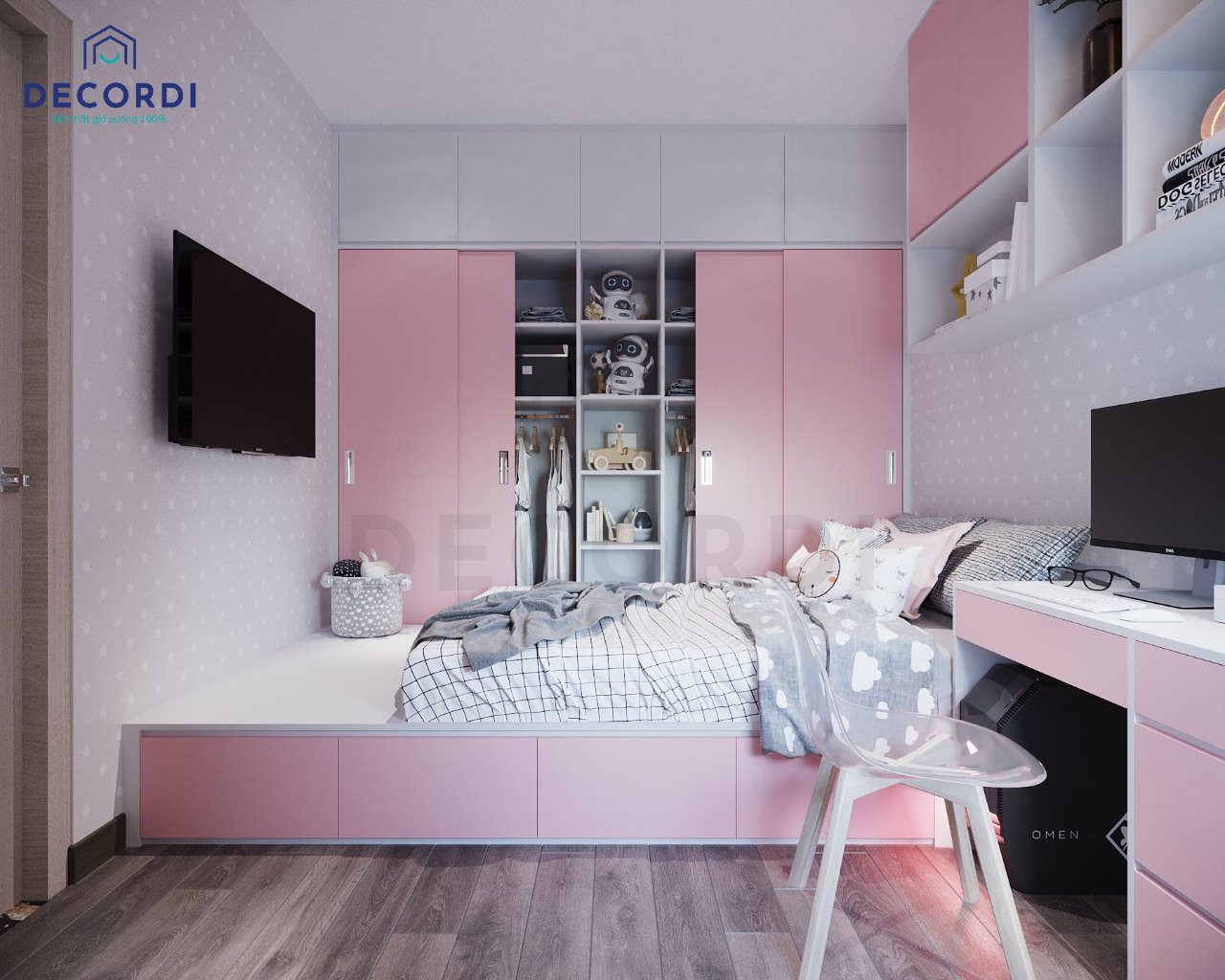 Bộ nội thất phòng ngủ đa năng giúp tiết kiệm không gian hiệu quả