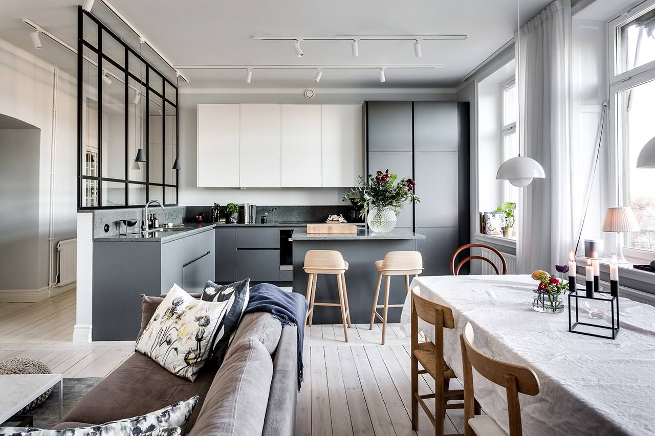 Không gian phòng bếp điển hình của phong cách Scandinavian.