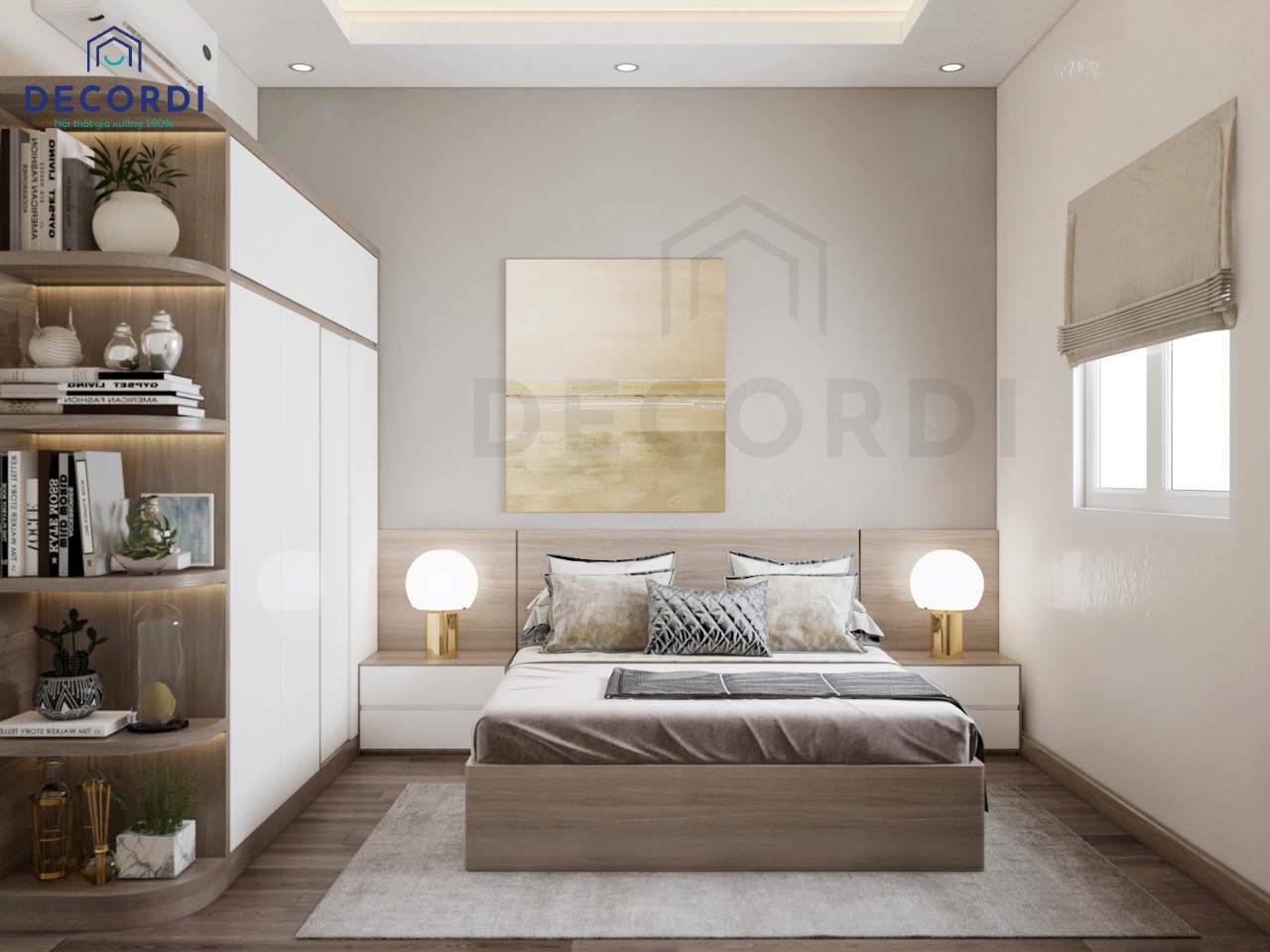 Thiết kế nội thất phòng ngủ master hiện đại cho vợ chồng