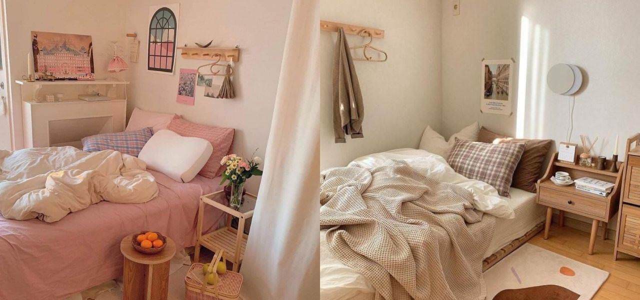 Mẫu trang trí phòng ngủ phong cách Hàn Quốc đơn giản nhưng vô cùng hút mắt (Nguồn: Internet)