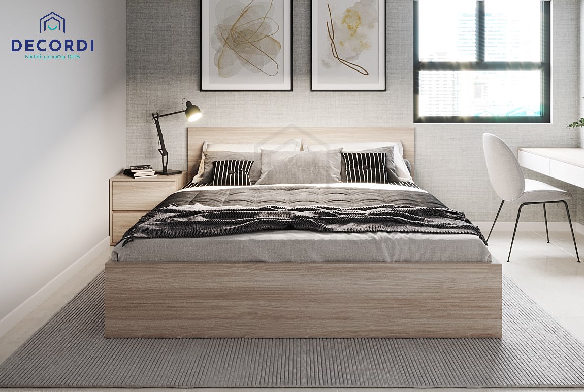 Giường ngủ gỗ công nghiệp mang vẻ lai vẻ đẹp hiện đại cho không gian