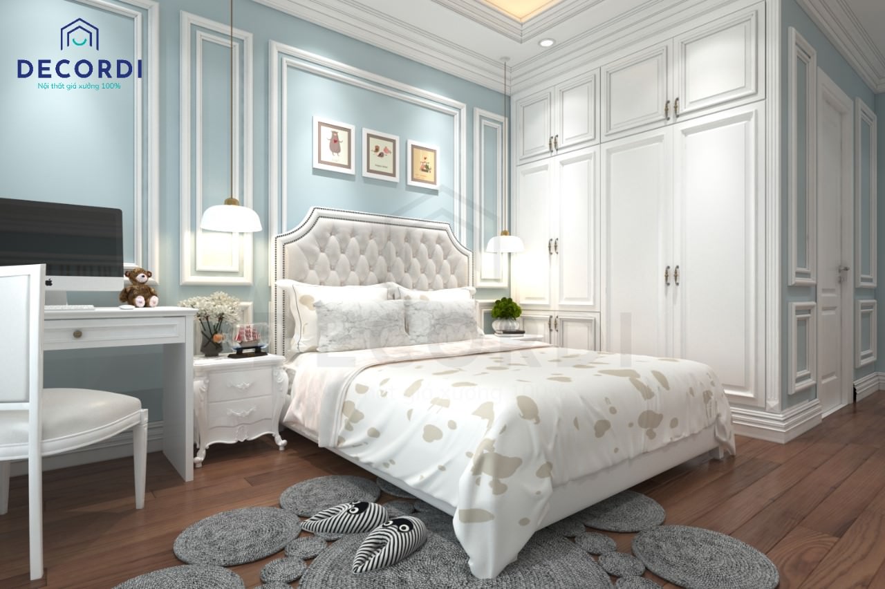 Giường ngủ cho phòng ngủ mang phong cách tân cổ điển
