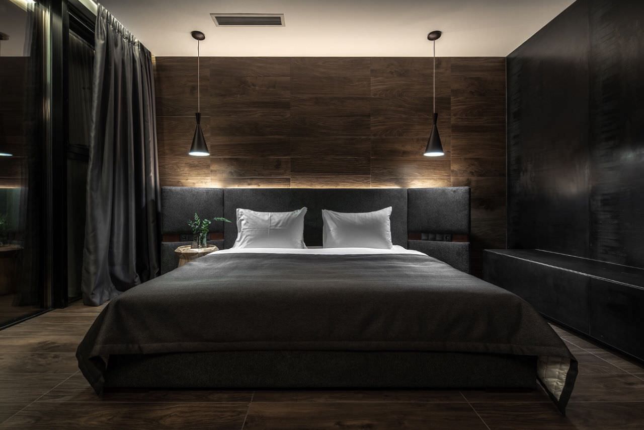 Phòng ngủ màu đen đơn giản