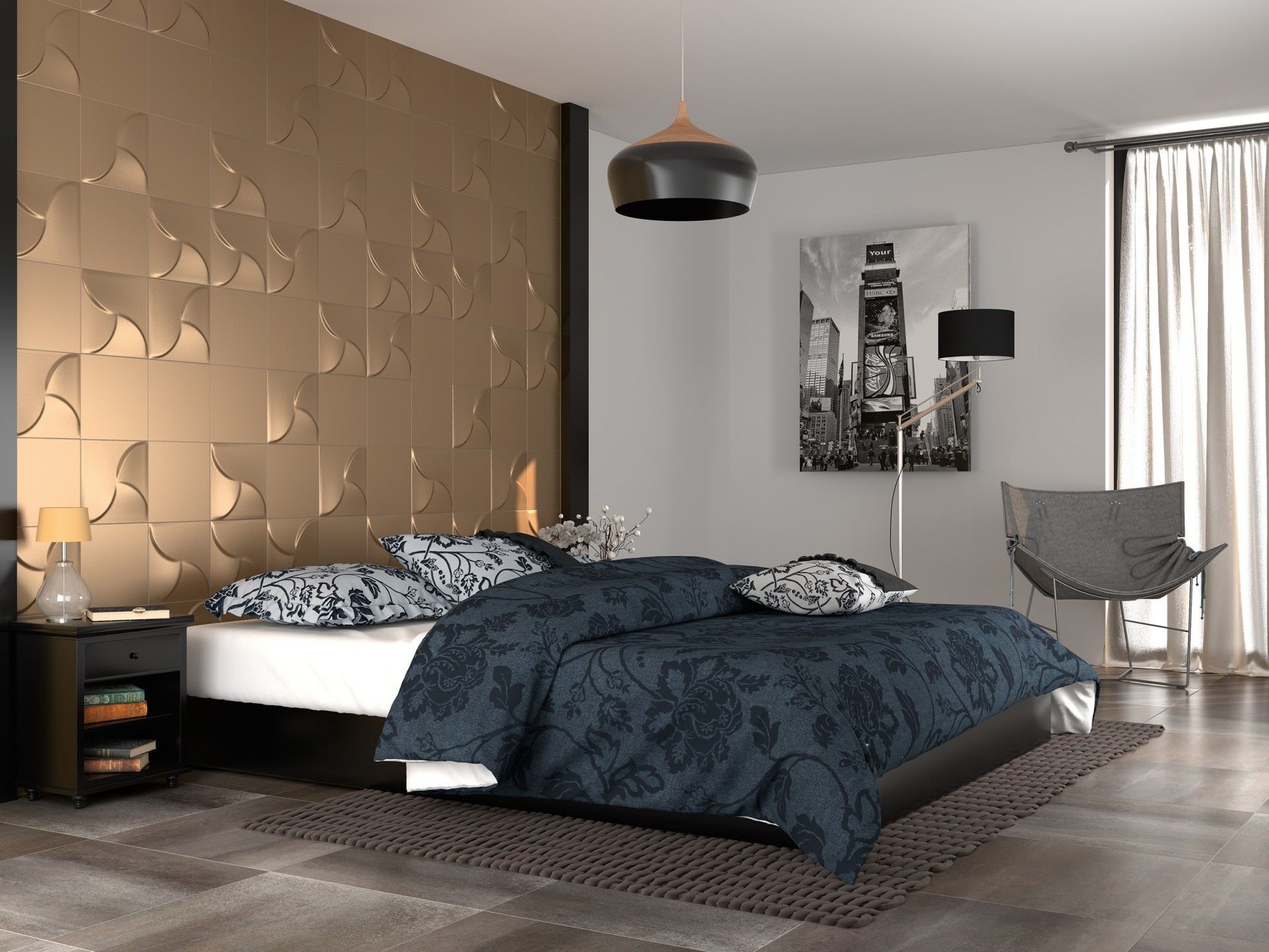 Tranh treo phòng ngủ đơn giản phù hợp với các thiết kế tối giản