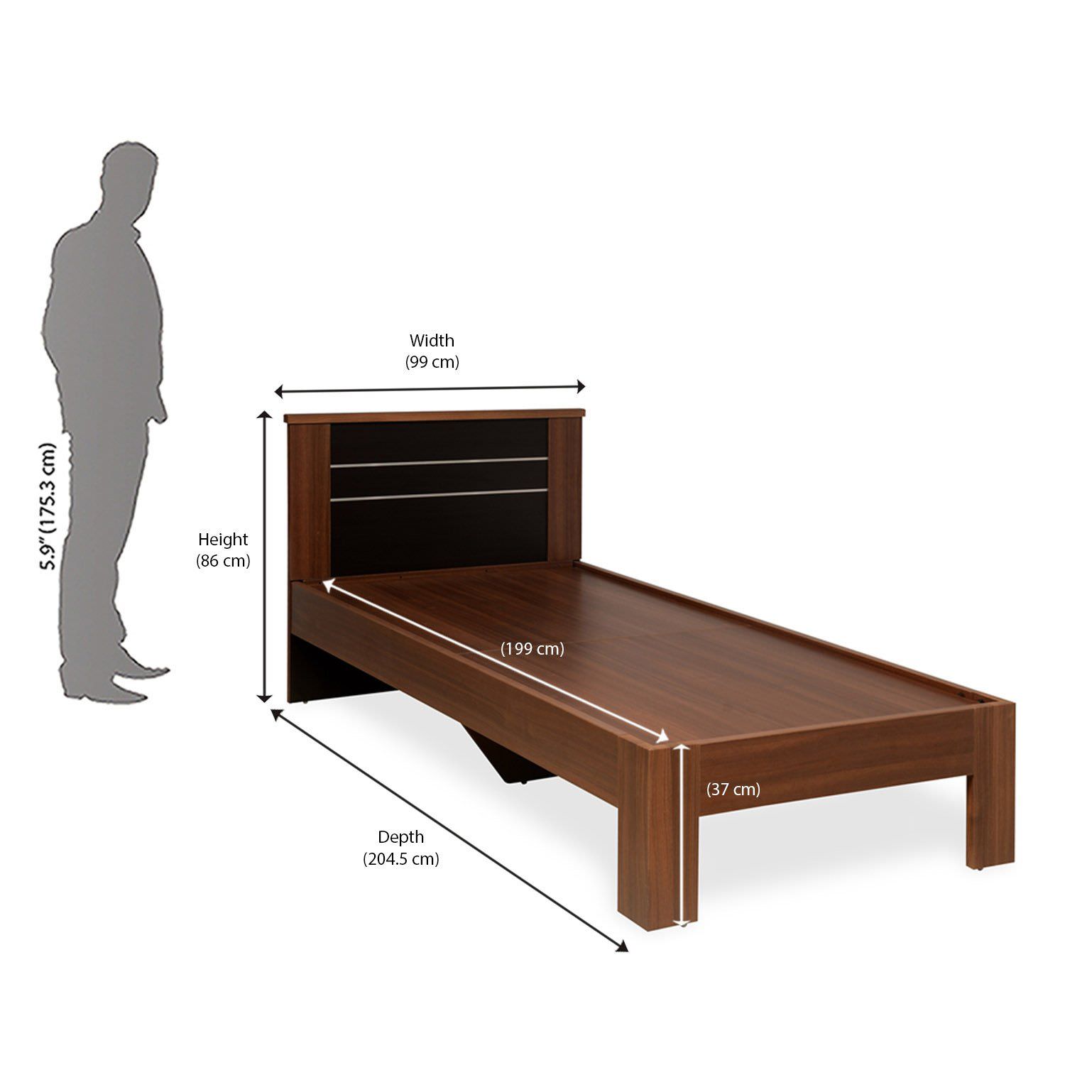 Kích thước giường đơn nhỏ gọn chất liệu gỗ bền đẹp