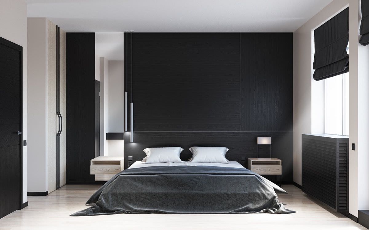 Phòng ngủ màu đen phong cách tối giản