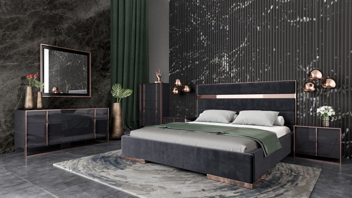 Thiết kế phòng ngủ màu đen phong cách luxury bắt mắt