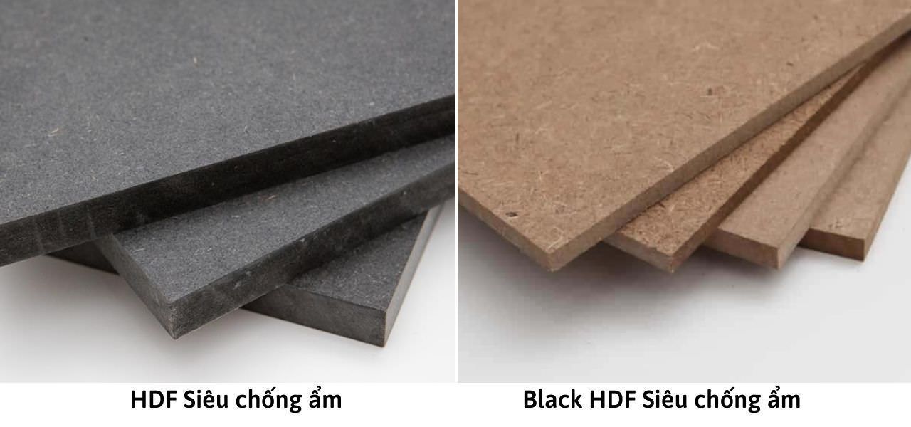 Cận cảnh 2 mẫu gỗ ép công nghiệp HDF siêu chống ẩm