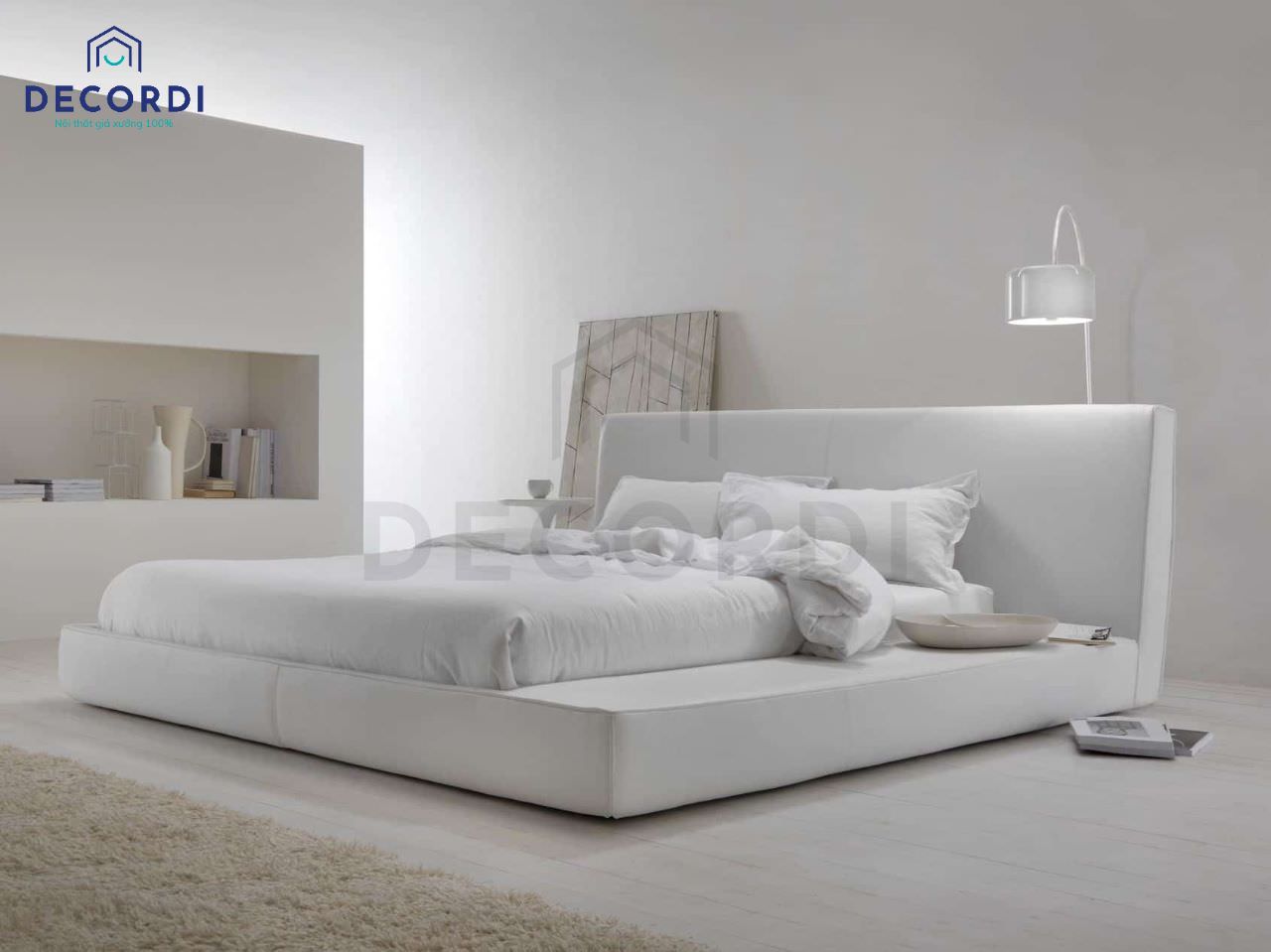 Phòng ngủ đơn giản kiểu Nhật với tông màu trắng