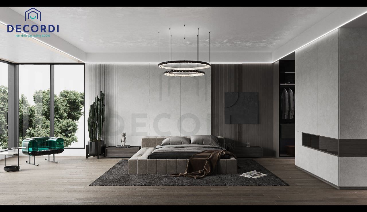 Thiết kế phòng ngủ biệt thự đẹp với phong cách tối giản
