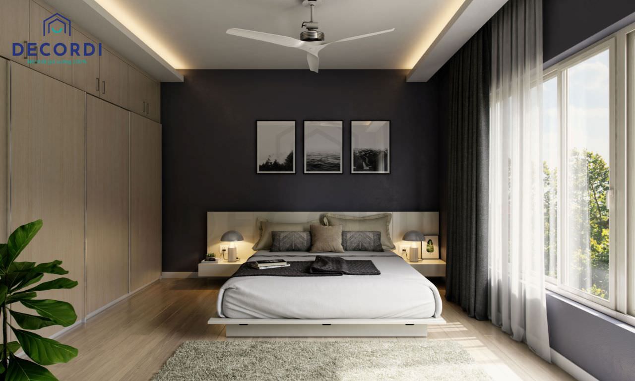 Thiết kế nội thất phòng ngủ nhà phố phong cách hiện đại tối giản