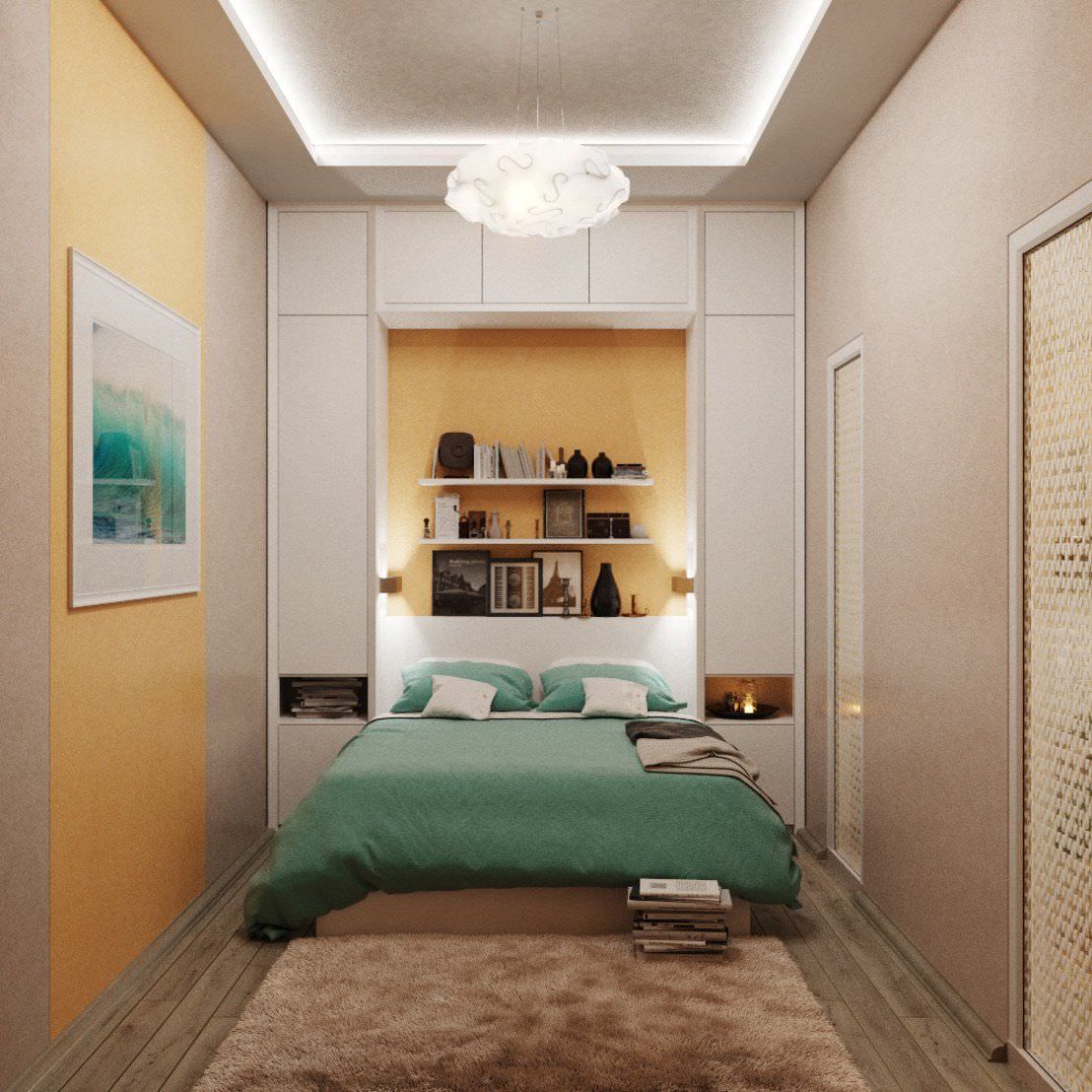 Tủ trang trí âm tường kết hợp giường ngủ gấp gọn cho phòng ngủ nhỏ thêm tiện nghi
