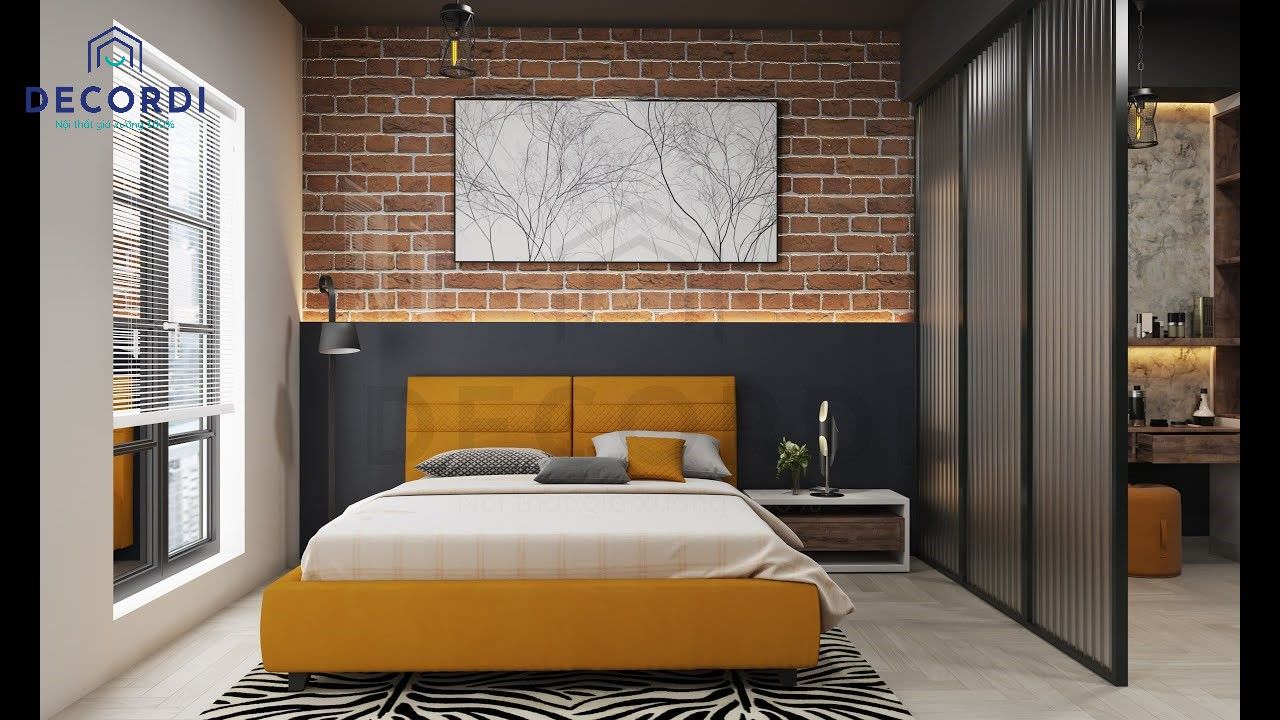 Thiết kế phòng ngủ đẹp có phòng thay đồ riêng kết hợp với gam màu cá tính và cách trang trí ấn tượng