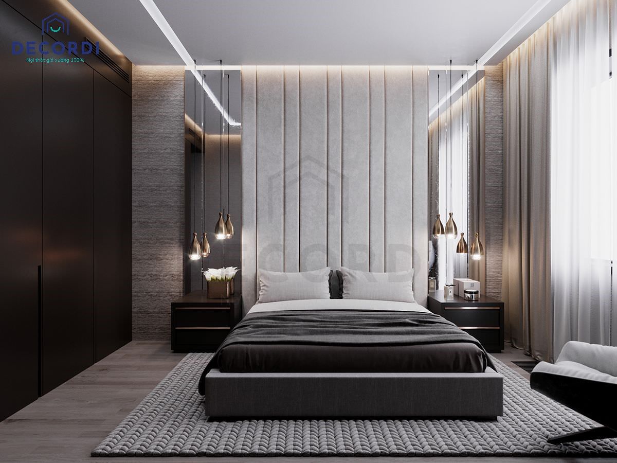Phòng ngủ master phong cách tối giản, hiện đại