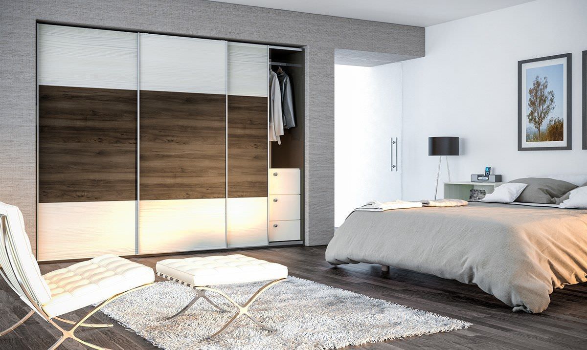 Thiết kế tủ âm tường phòng ngủ với chất liệu nhựa giả gỗ